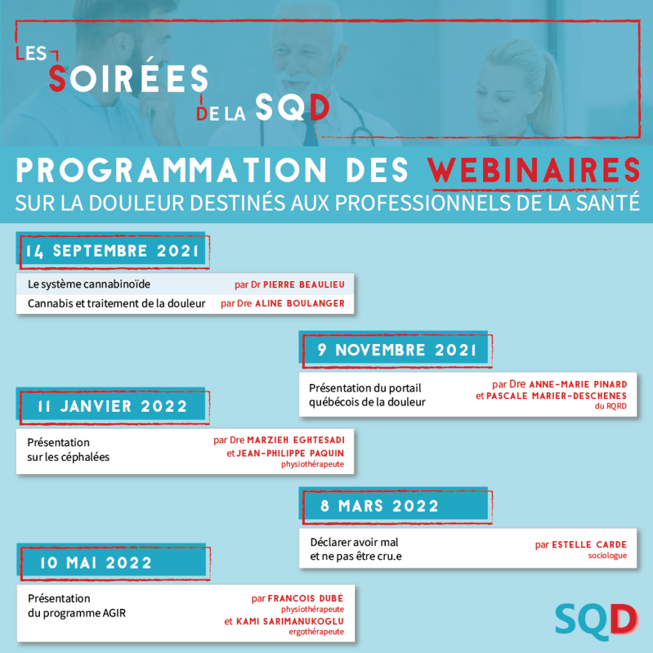 Les soirées de la Société québécoise de la douleur 2 SQD Programmation publication